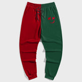 Red & Green Color Matching Street Style Big & Tall Men's Trousers